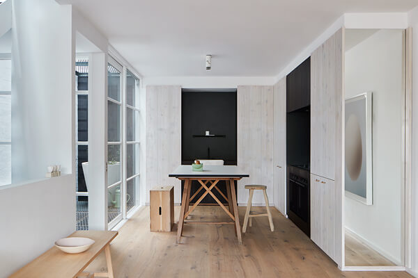 Carole Whiting's Monochromatic Apartment Kitchen.